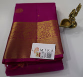 Blush Pink Kanjivaram Saree with Golden Zari Border
