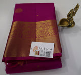 Blush Pink Kanjivaram Saree with Golden Zari Border