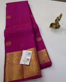 Blush Pink Kanjivaram Saree with Golden Zari Border