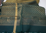 Moss Green Silk Saree with Dark Green border