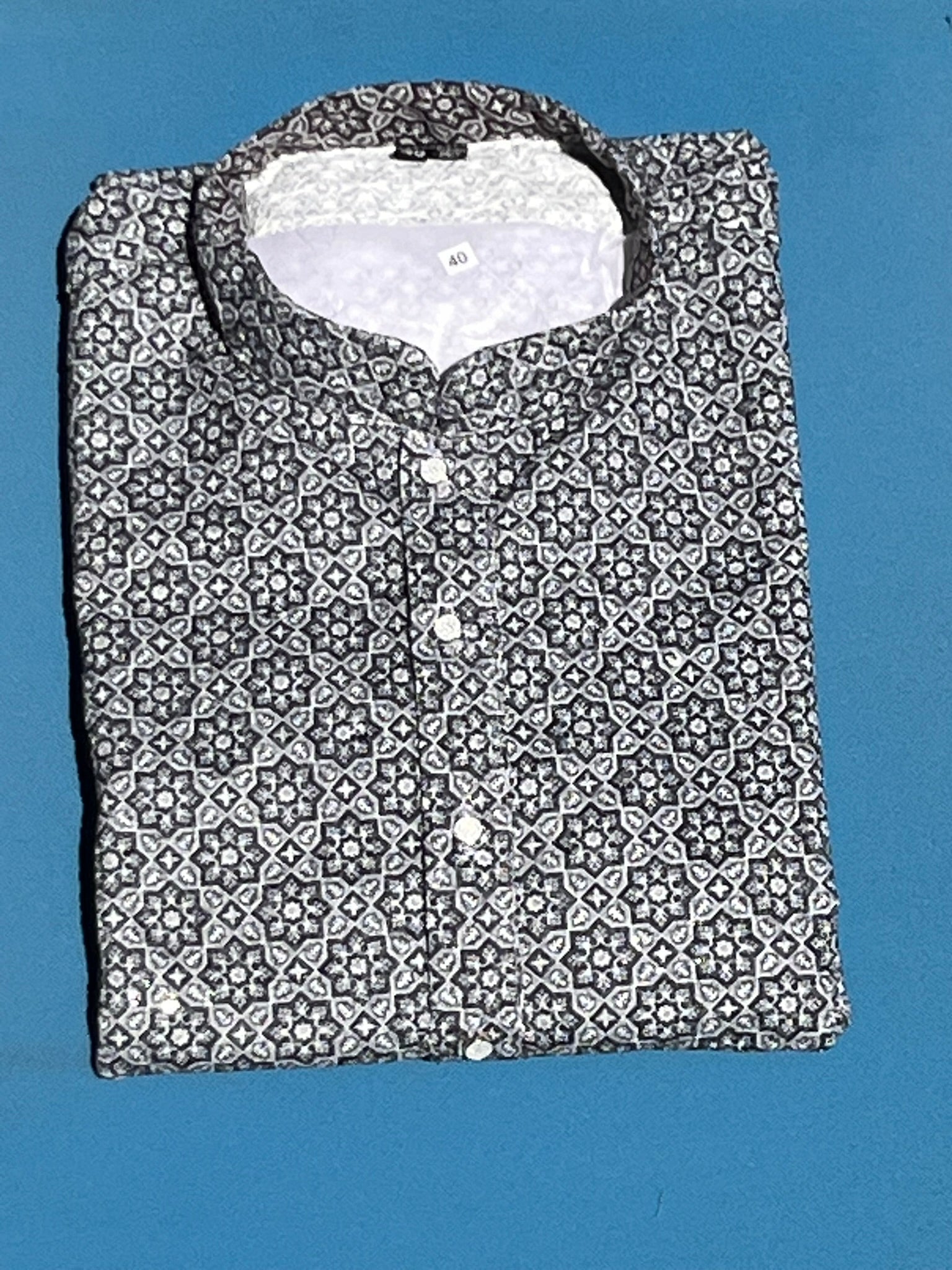 Lucknowi Mens Kurta -Dark Grey - MIRASILKS Lucknowi Mens Kurta -Dark Grey