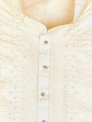 Lucknowi print sequins -cream - MIRASILKS Lucknowi print sequins -cream