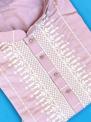 Lucknowi print sequins -pale pink - MIRASILKS Lucknowi print sequins -pale pink