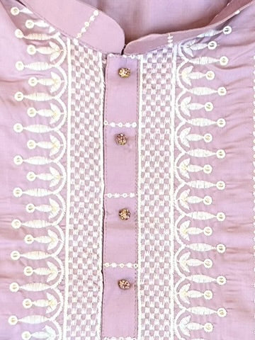 Lucknowi print sequins -pale pink - MIRASILKS Lucknowi print sequins -pale pink