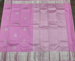 Light Pink Kanjivaram Saree with Zari Border