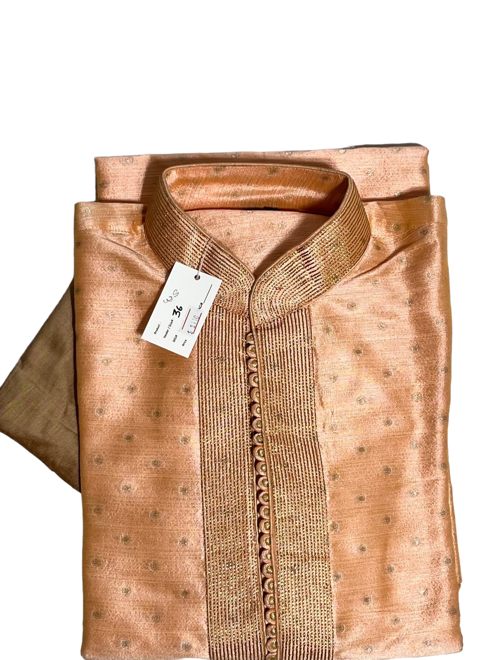Light peach kurta set - MIRASILKS Light peach kurta set