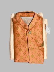 Light Orange 3 piece kurta - MIRASILKS Light Orange 3 piece kurta