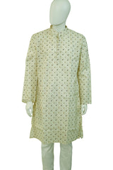 Lucknowi Mens print Kurta Sets - MIRASILKS Lucknowi Mens print Kurta Sets