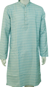 Lucknowi Mens crochet print Kurta Sets - MIRASILKS Lucknowi Mens crochet print Kurta Sets