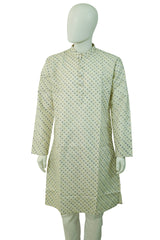 Lucknowi Mens print Kurta Sets - MIRASILKS Lucknowi Mens print Kurta Sets
