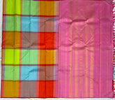 Multicolor Kanjivaram Kanjivaram Saree with Rosy Pink Border