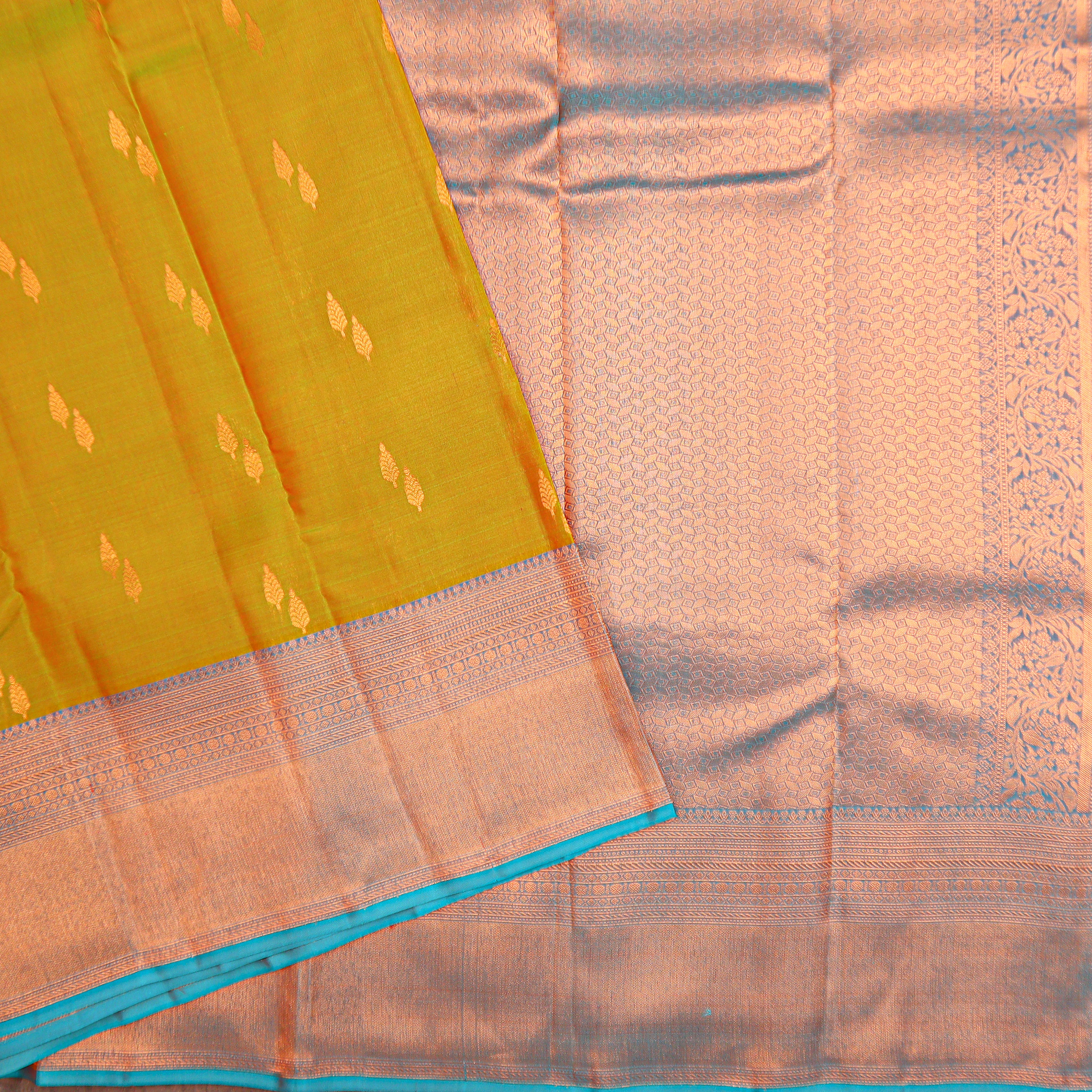 Orange Gold Soft Silk Saree - MIRASILKS Orange Gold Soft Silk Saree