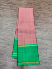 Copper Rose Kattam Kanjivaram Saree with Green Border