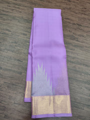 Deep Lavender Kanjivaram Saree with Gopuram Zari Border
