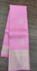 Baby Pink Kanjivaram Saree with Zari Border
