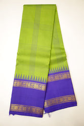 Peas Green Kanjivaram Silk Saree WITH BLOUSE - MIRASILKS Peas Green Kanjivaram Silk Saree WITH BLOUSE