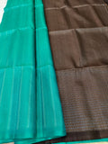 Persian Green Soft Silk Saree with Black Pallu