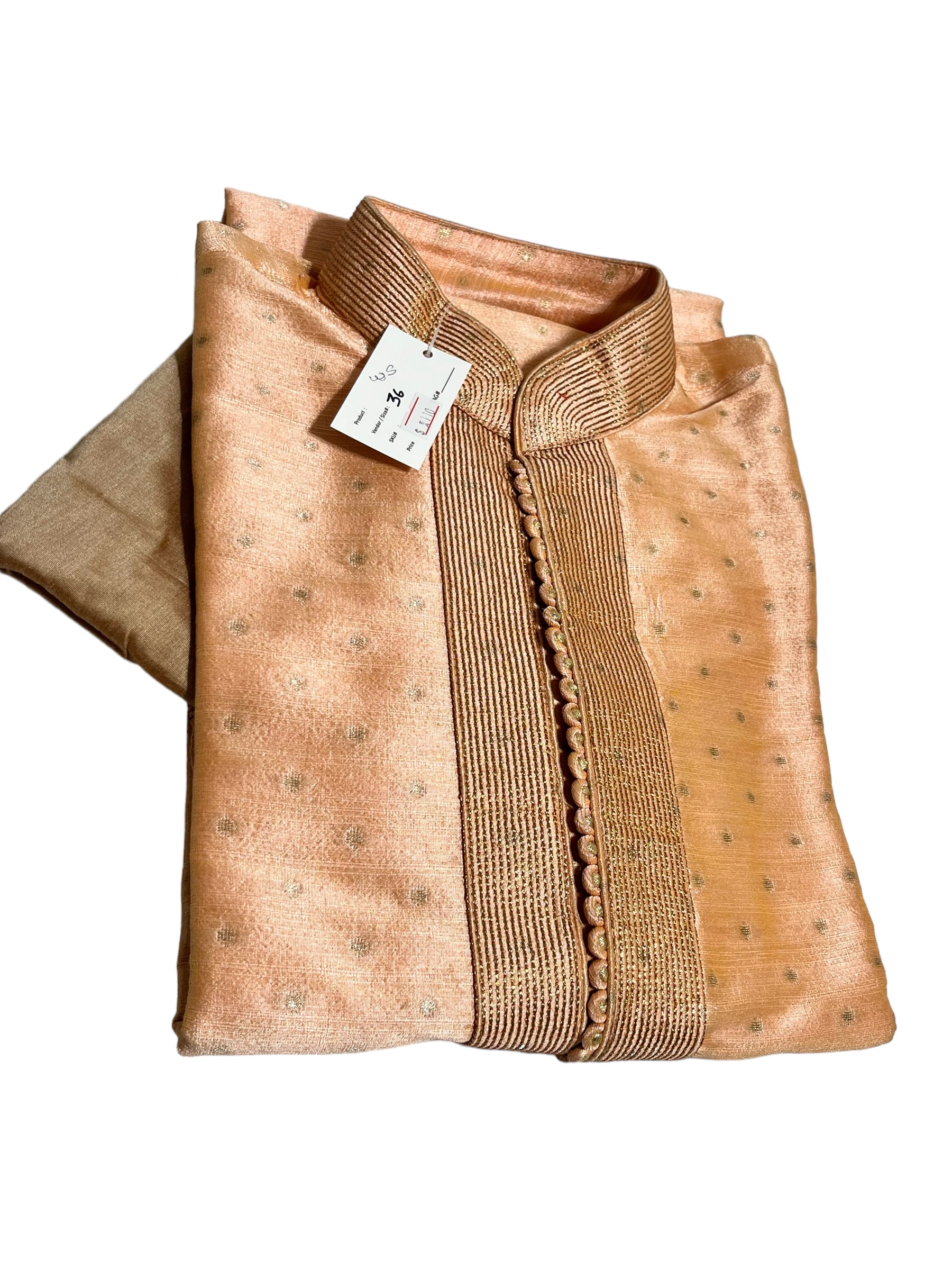 Light peach kurta set - MIRASILKS Light peach kurta set