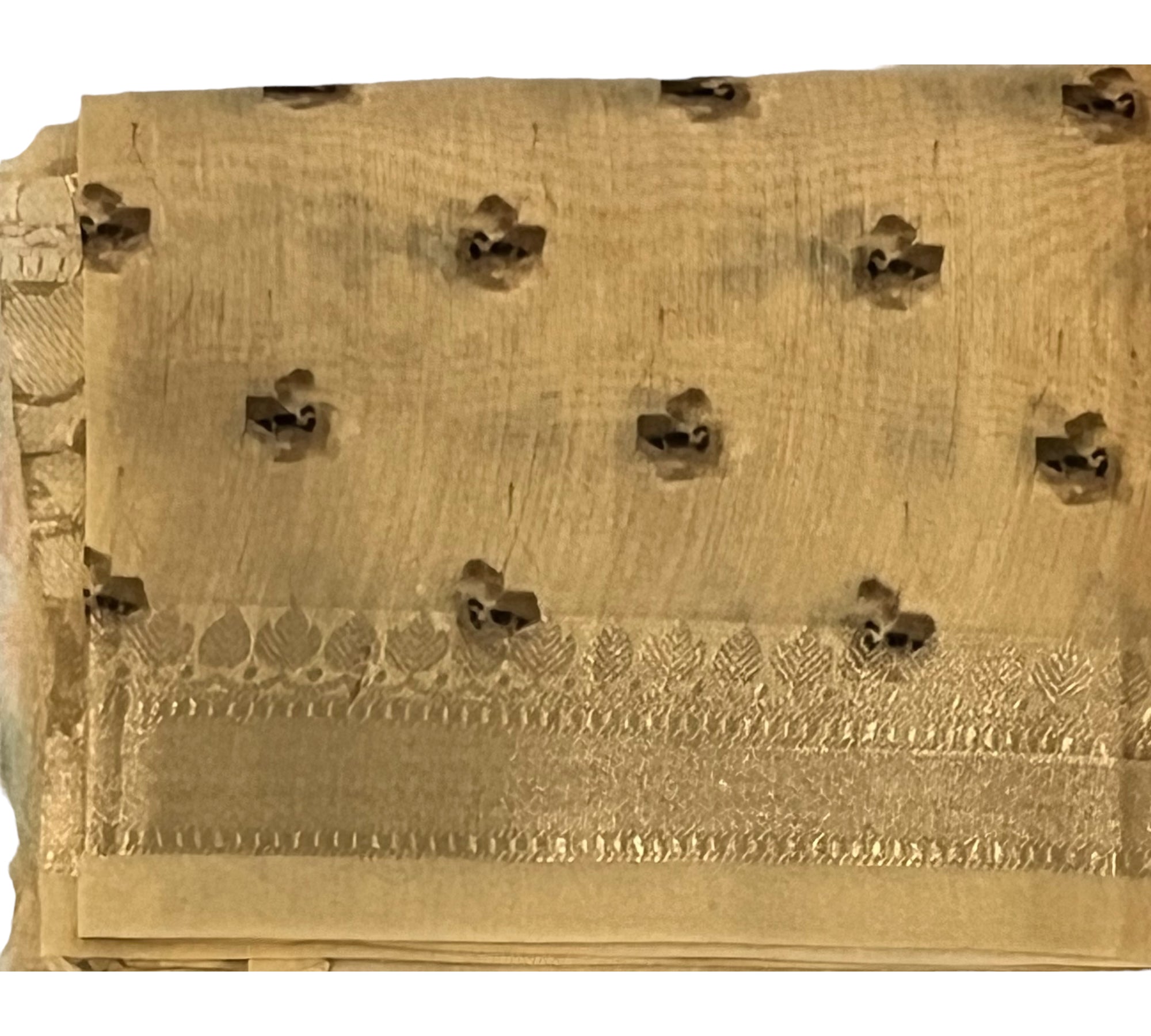 Ivory floral Chiniya banaras silk saree - MIRASILKS Ivory floral Chiniya banaras silk saree