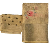 Ivory floral Chiniya banaras silk saree - MIRASILKS Ivory floral Chiniya banaras silk saree