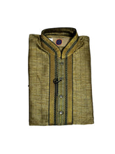 Olive green men kurta set - MIRASILKS Olive green men kurta set