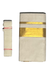 Men's off white Dhothi with belt - MIRASILKS Men's off white Dhothi with belt