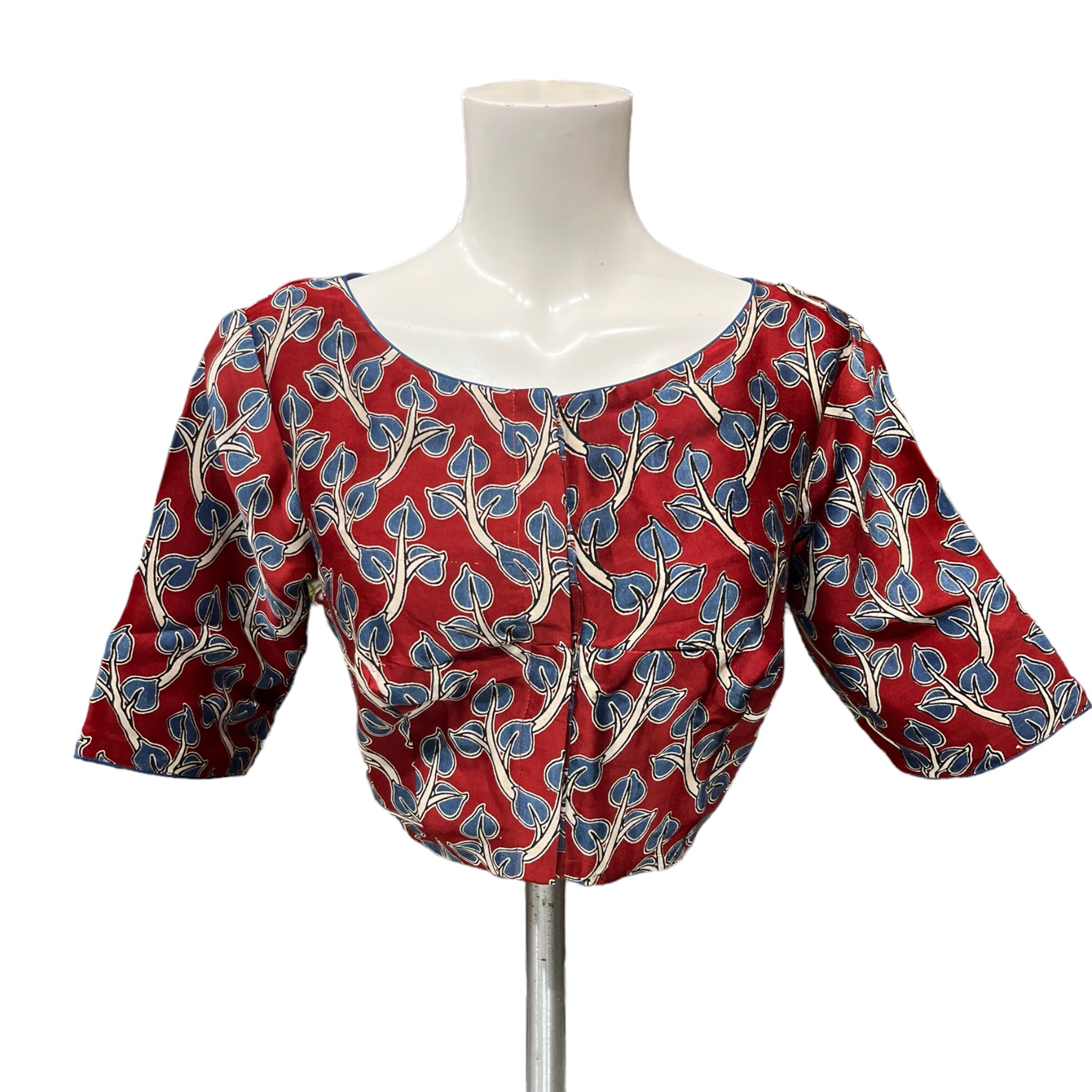 Brick Red modal silk saree with Ajrakh print - MIRASILKS Brick Red modal silk saree with Ajrakh print