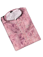 Lucknowi Mens print Kurta -Mauve - MIRASILKS Lucknowi Mens print Kurta -Mauve