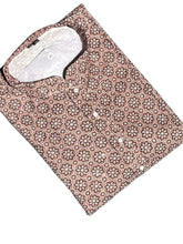 Lucknowi Mens Kurta -Dark brown patterns - MIRASILKS Lucknowi Mens Kurta -Dark brown patterns