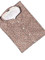 Lucknowi Mens Kurta -Dark brown patterns - MIRASILKS Lucknowi Mens Kurta -Dark brown patterns