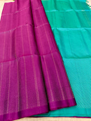 Purple Soft Silk Saree with All Over Gold Zari Thread Work
