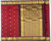 Reddish Brown Kanjivaram Saree with Coffee Border