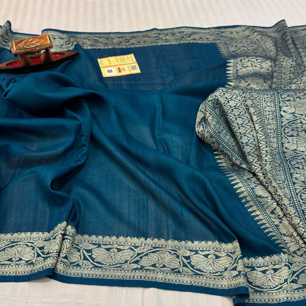 Regal Blue Banarasi Silk Saree