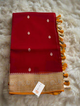 Rust Brown Banaras Khaddi Saree