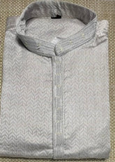 Grey Men's Pattern Kurta Set - MIRASILKS Grey Men's Pattern Kurta Set