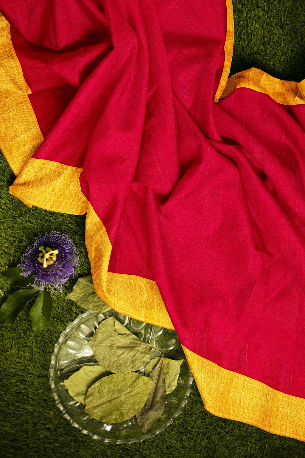 Maroon red with yellow gold Zari Border Kanjivaram Silk Saree - MIRASILKS Maroon red with yellow gold Zari Border Kanjivaram Silk Saree