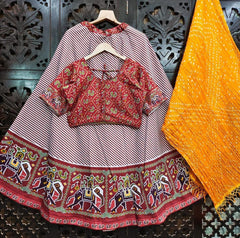 Maroon and yellow semi Silk lehenga - MIRASILKS Maroon and yellow semi Silk lehenga