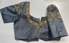 Mustard yellow with gray brocade patola soft silk saree - MIRASILKS Mustard yellow with gray brocade patola soft silk saree