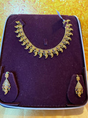 Mango Necklace Set Gold Plated - MIRASILKS Mango Necklace Set Gold Plated