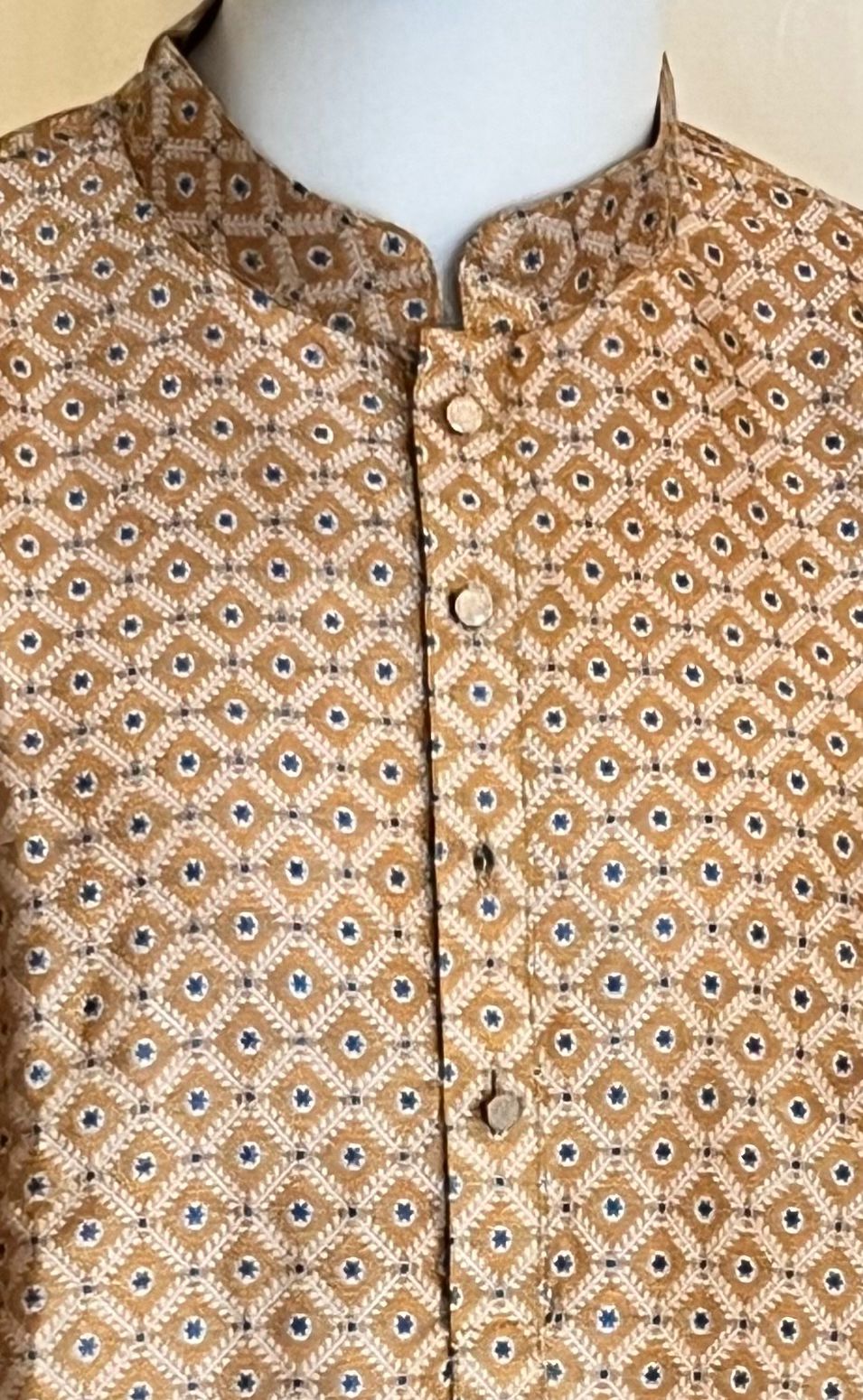 Golden Yellow Jacquard Kurta Set for Men - MIRASILKS Golden Yellow Jacquard Kurta Set for Men