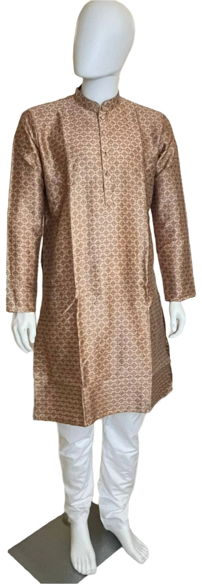 Golden Yellow Jacquard Kurta Set for Men - MIRASILKS Golden Yellow Jacquard Kurta Set for Men