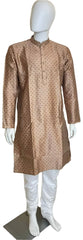 Golden Yellow Jacquard Kurta Set for Men - MIRASILKS Golden Yellow Jacquard Kurta Set for Men