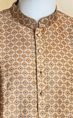 Golden Yellow Jacquard Kurta Set for Men - MIRASILKS Golden Yellow Jacquard Kurta Set for Men