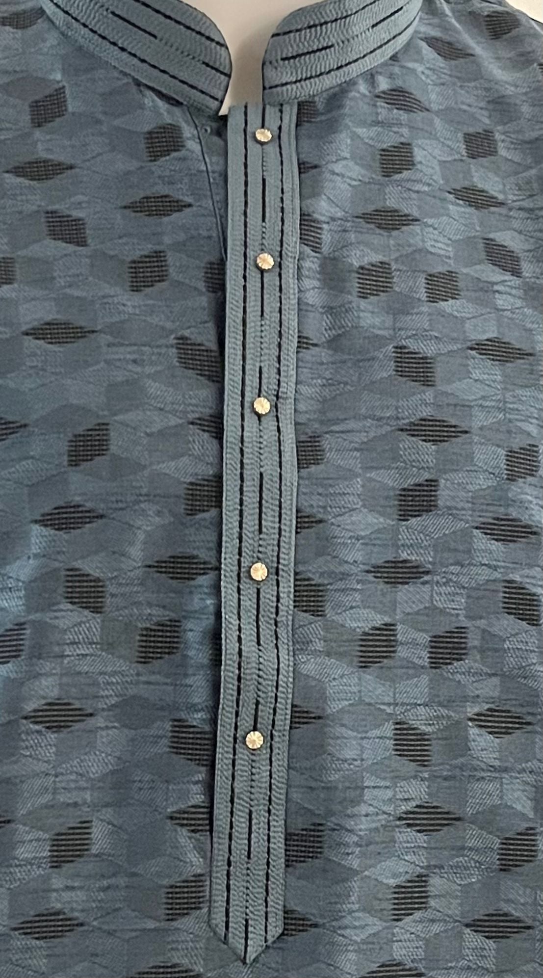 Cloudy Grey Chikankari Kurta Set for Men - MIRASILKS Cloudy Grey Chikankari Kurta Set for Men