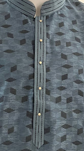 Cloudy Grey Chikankari Kurta Set for Men - MIRASILKS Cloudy Grey Chikankari Kurta Set for Men