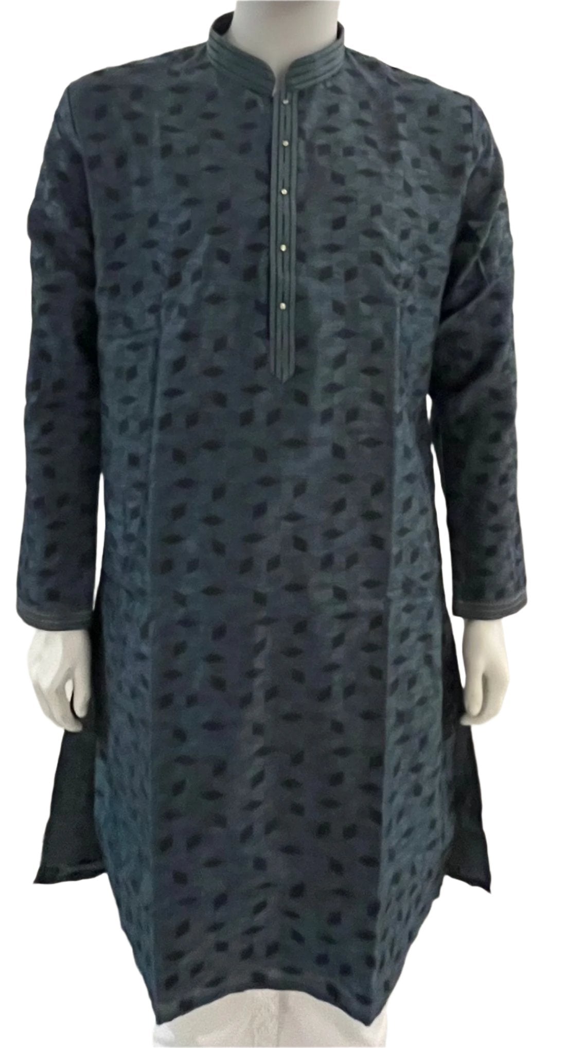 Cloudy Grey Chikankari Kurta Set for Men - MIRASILKS Cloudy Grey Chikankari Kurta Set for Men