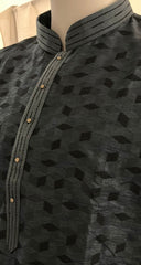 Cloudy Grey Chikankari Kurta Set for Men - MIRASILKS Cloudy Grey Chikankari Kurta Set for Men