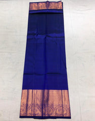 Sapphire Blue Kanchi with Gold Zari Pallu - MIRASILKS Sapphire Blue Kanchi with Gold Zari Pallu
