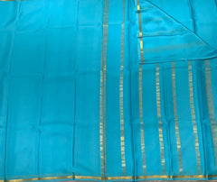 Turquoise Blue Mysore Pure Silk Saree