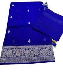 Royal Blue Banaras Khaddi Saree